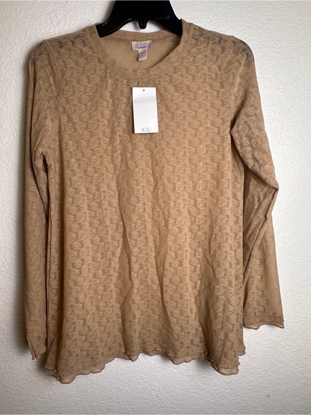 Logo Lori Goldstein Women's Crew Neck
Knit Pullover Sweater Beige S